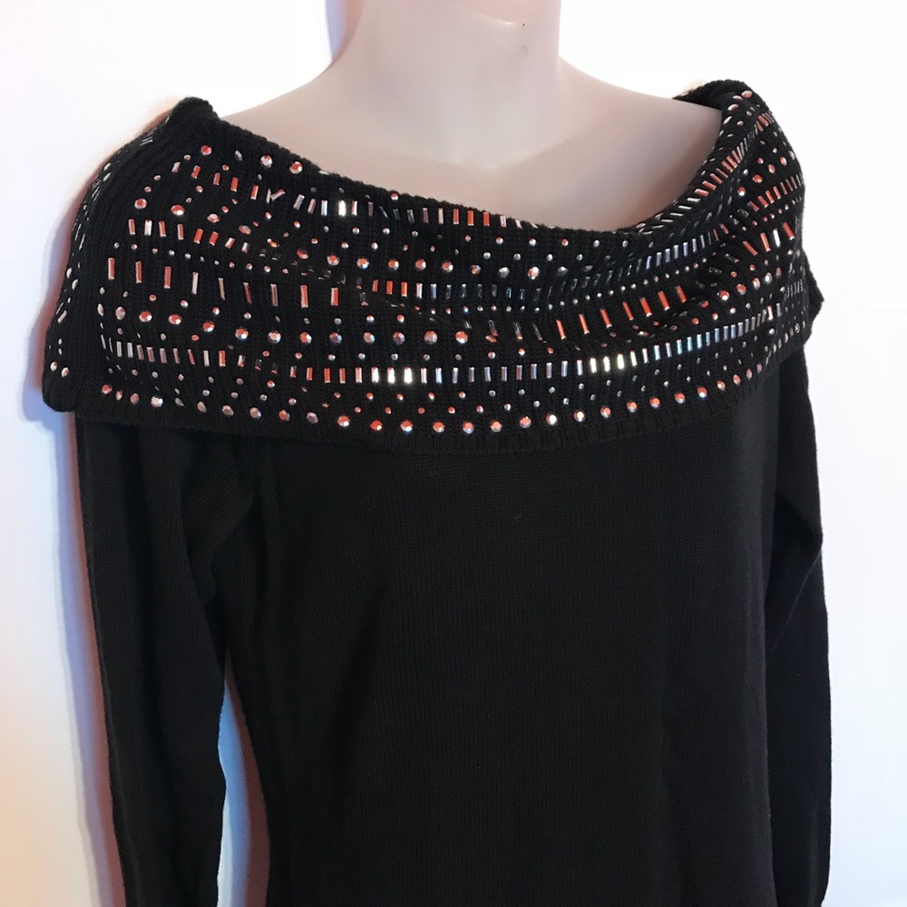 New York & Company Studded Cowl Neck Sweater - Picture 2 of 4